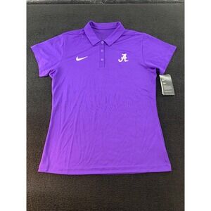 Nike Dri Fit Alabama Crimson Tide Womens Polo Shirt Purple A‎ Logo Size M